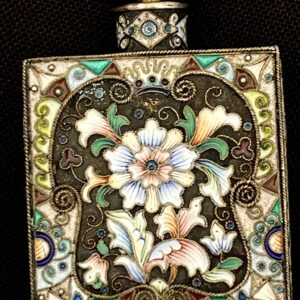 Exquisite Vintage Floral Enamel Perfume Bottle