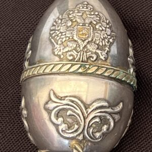 Vintage Decorative Silver Egg Trinket Box
