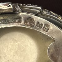 Vintage Silver Egg Shaped Ornament with Cross Top - Image 5