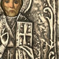 Vintage Silver Icon of Saint Nicholas - Image 2