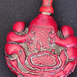 Vintage Red Decorative Pendant with Intricate Design