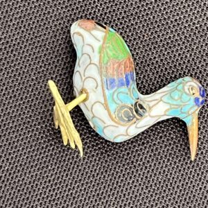 Vintage Enamel Bird Brooch