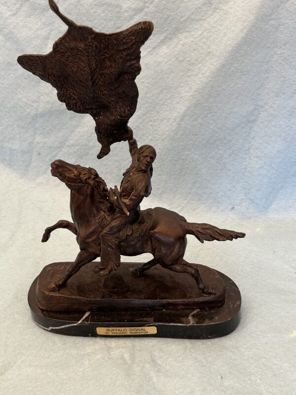 Buffalo Signal Sculpture by Frederic Remington